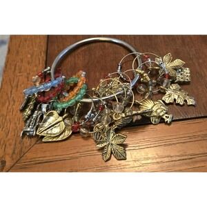 Wine Charm Lot On Ring 16 Charms